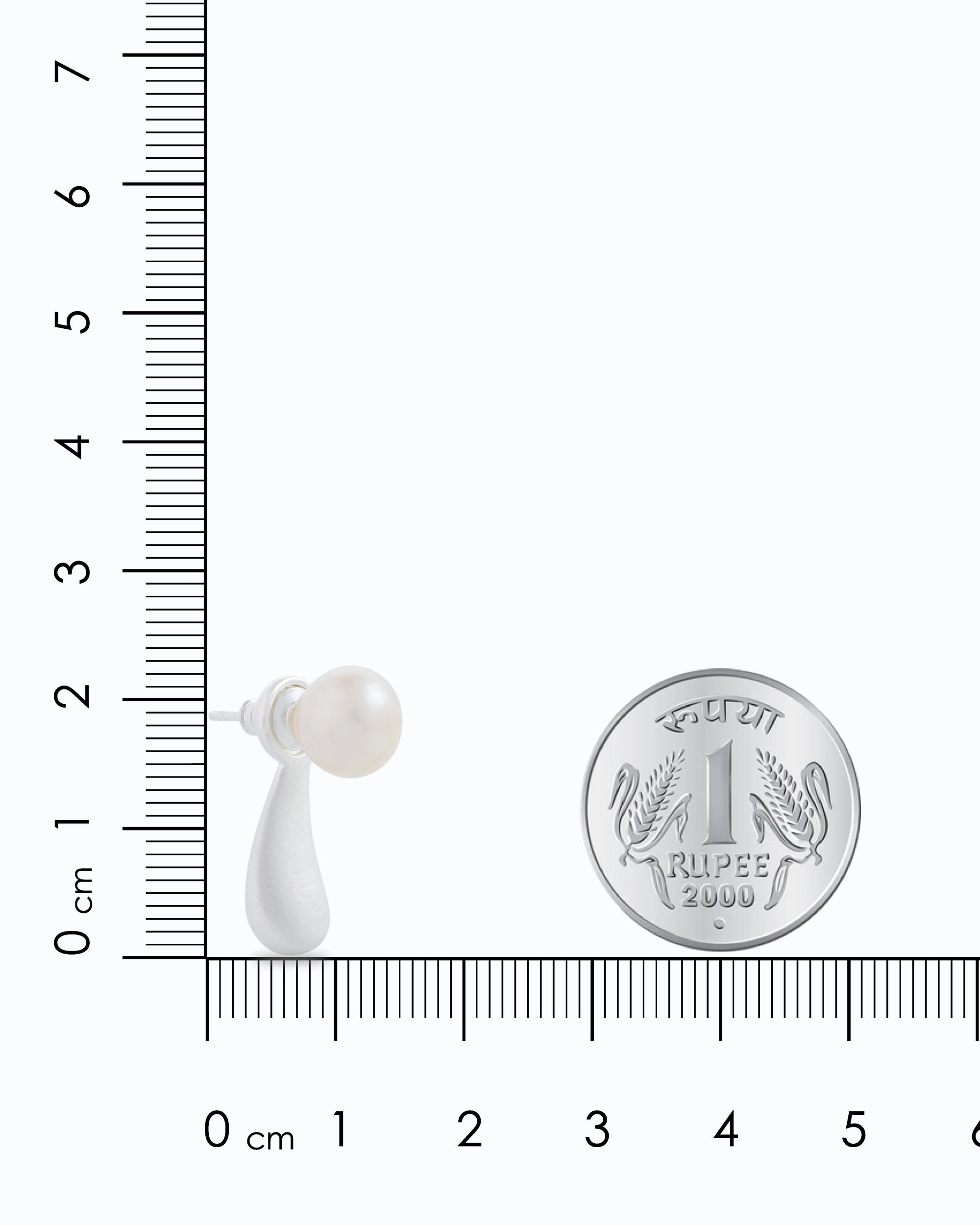 Pearl Drop Ear Studs Silver