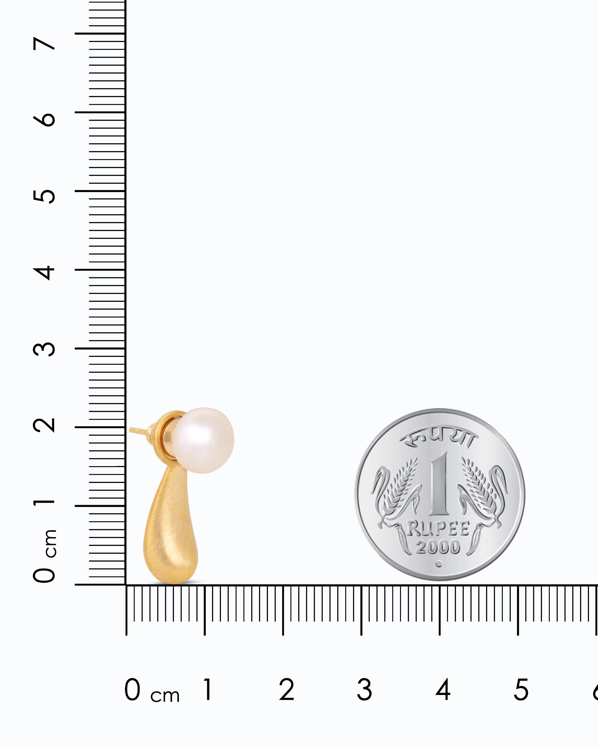 Pearl Drop Gold Ear Studs