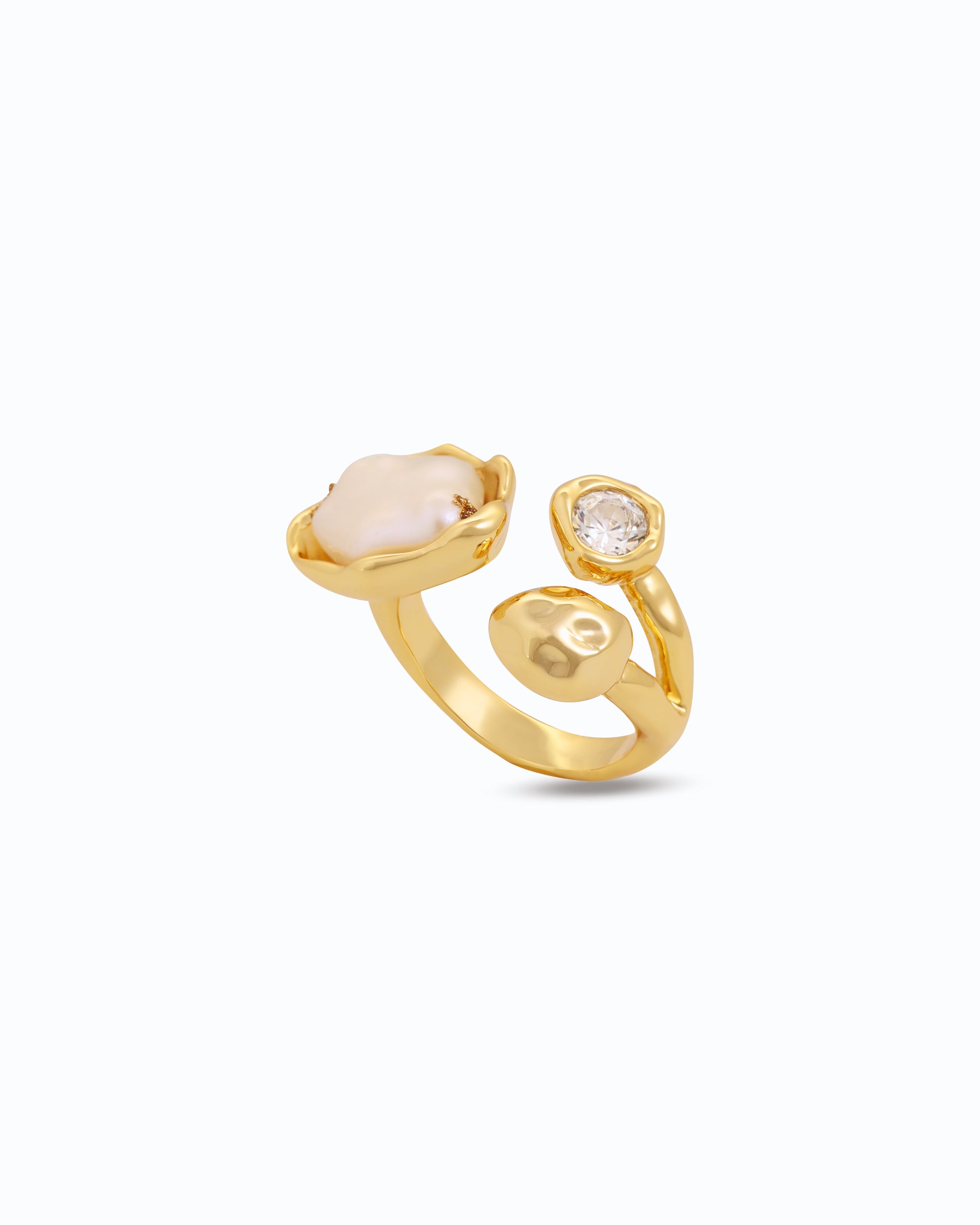 Effortless Elegance: Mother of Pearl Adjustable Ring | Flawnt 
