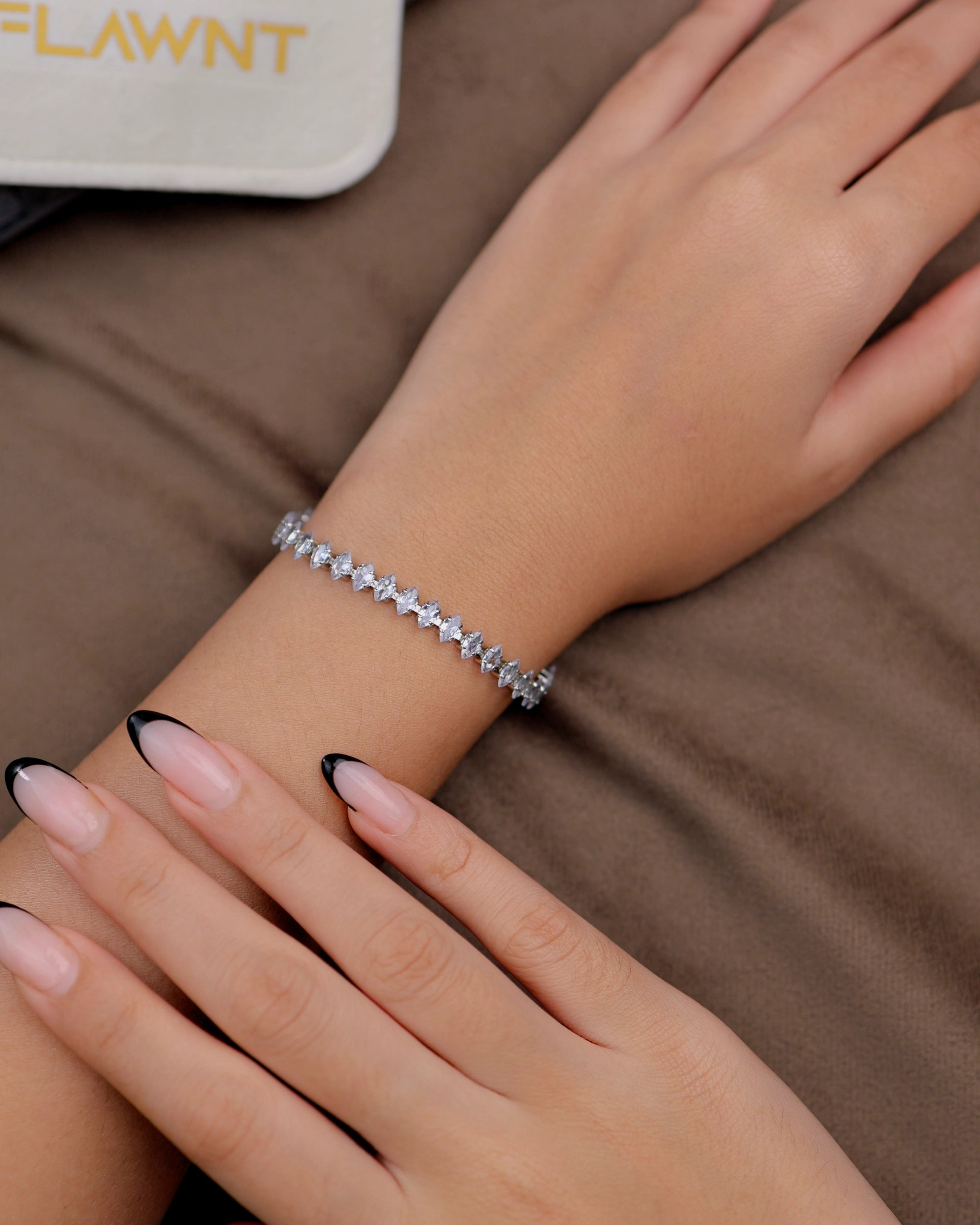 Marquise Cut Tennis CZ Bracelet hover