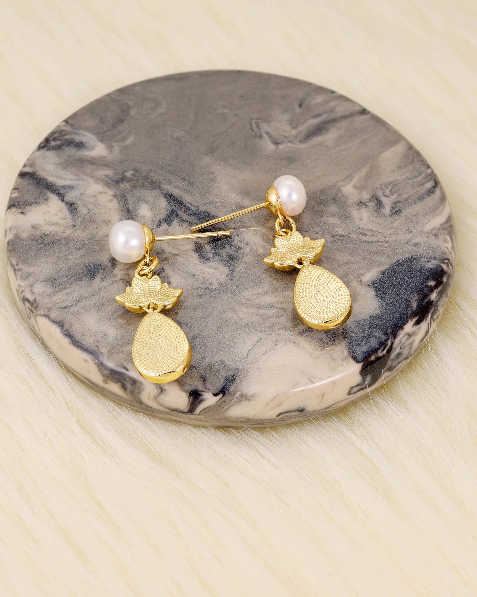 The White Lotus Pearl Dangle