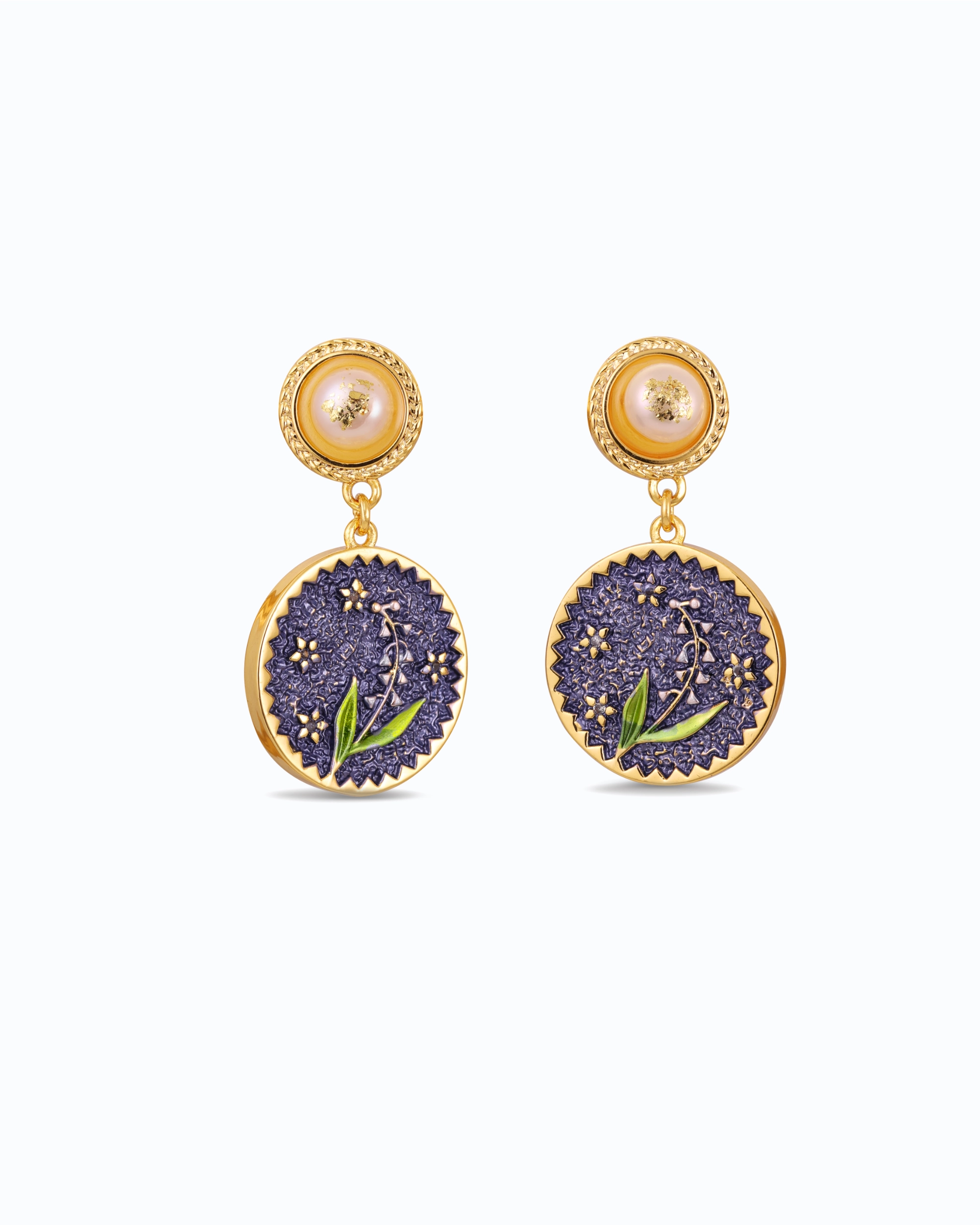 Viola in Purple Pearl Dangles