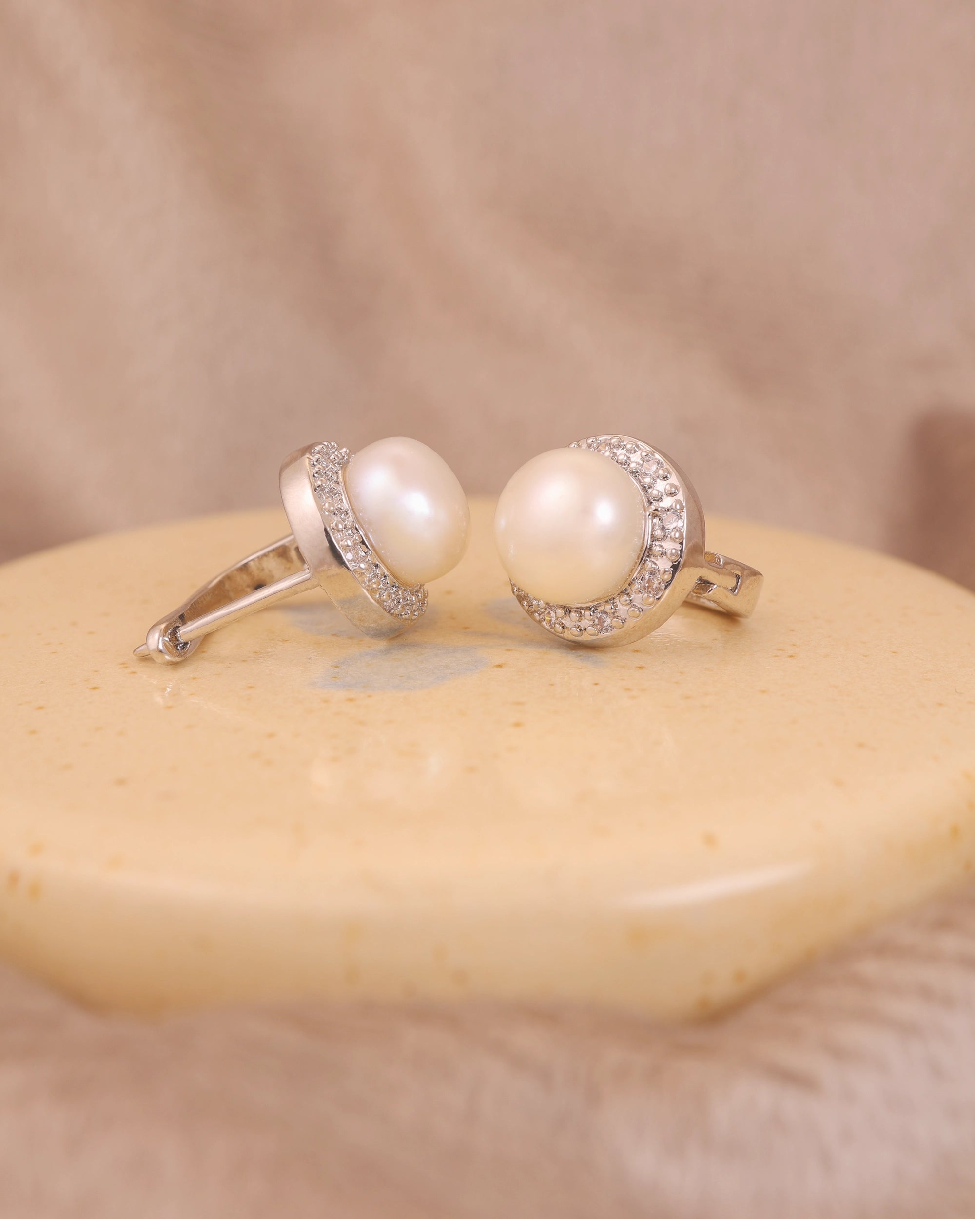 Executive Pearl Studs White hover