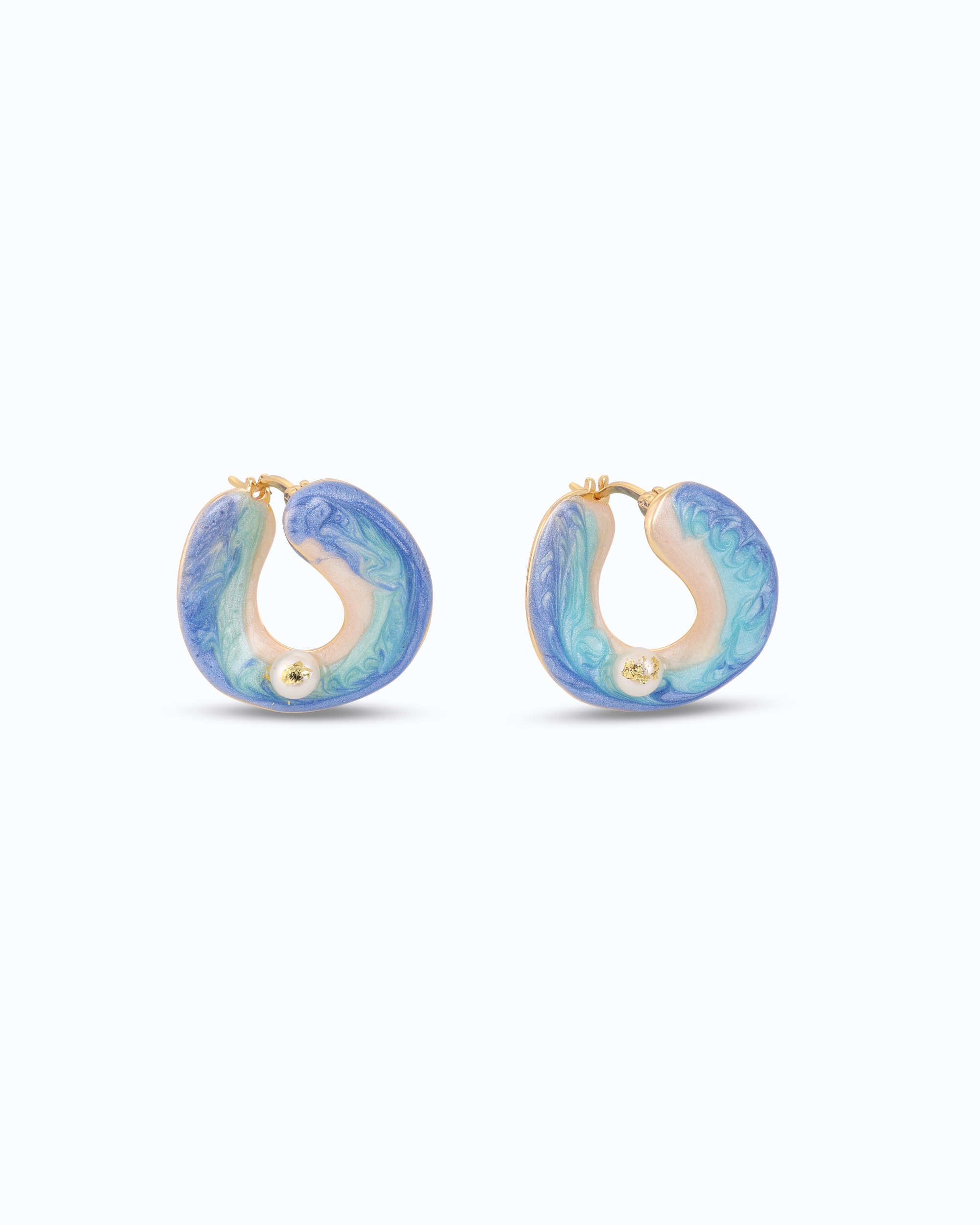 Oceanic Hoop Bali Earrings – Freshwater Pearl Jewelry | Flawnt