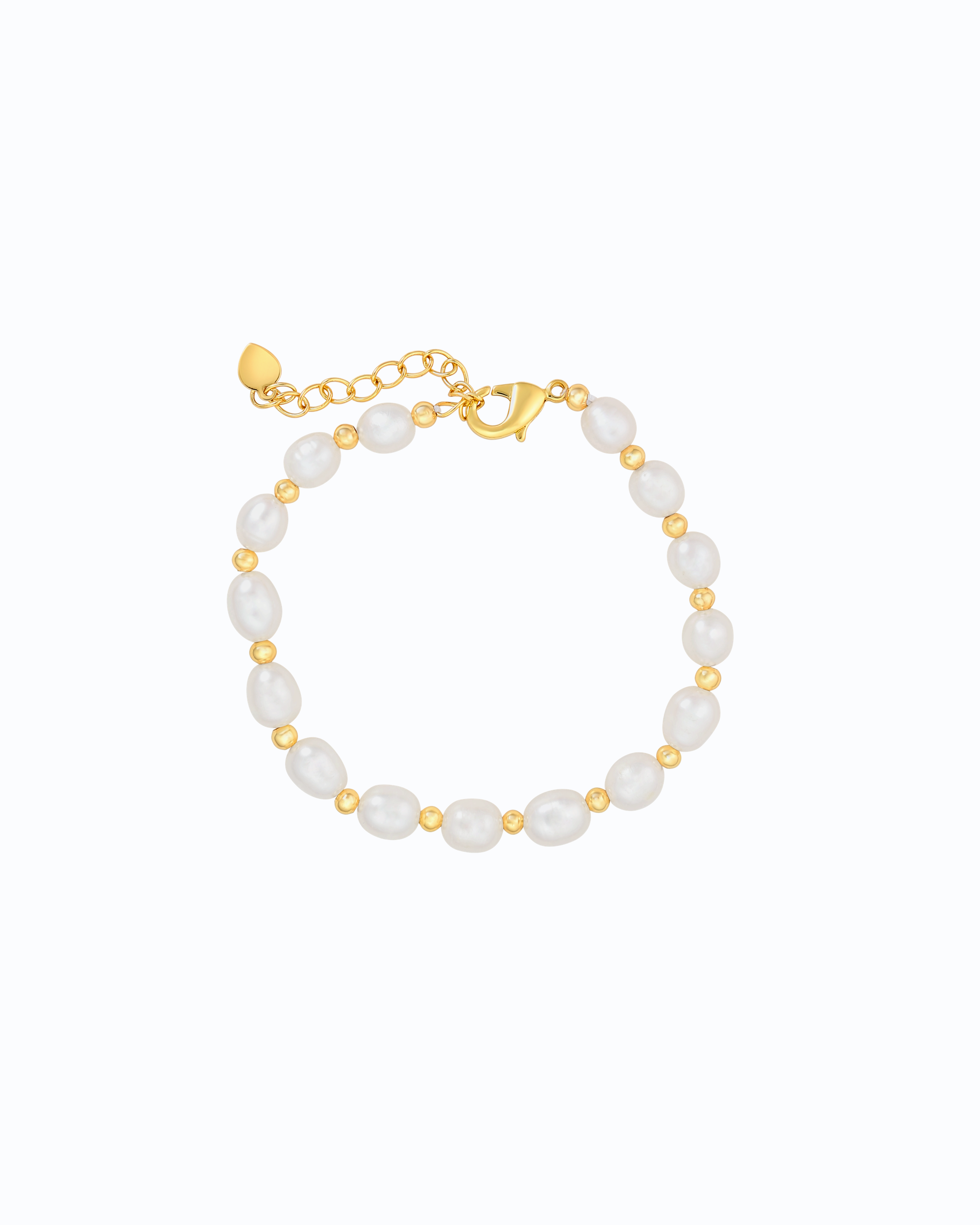 White Pearl in Gold bracelet | Flawnt Jewelry
