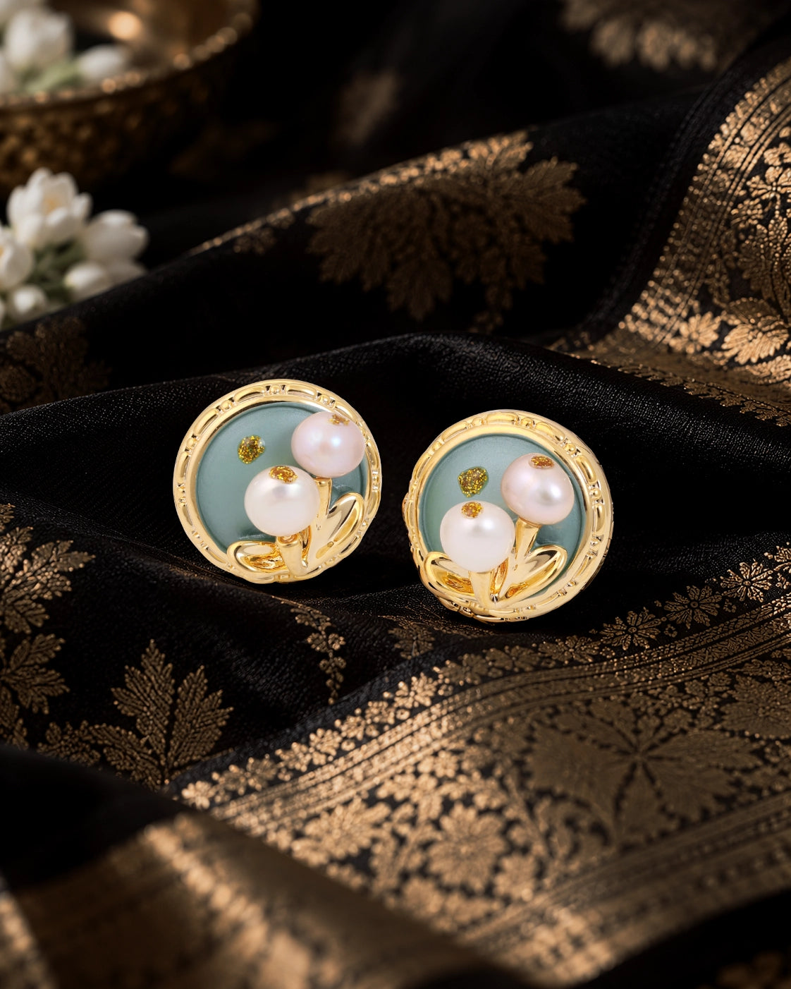 Sea Green Reverie Pearl Studs