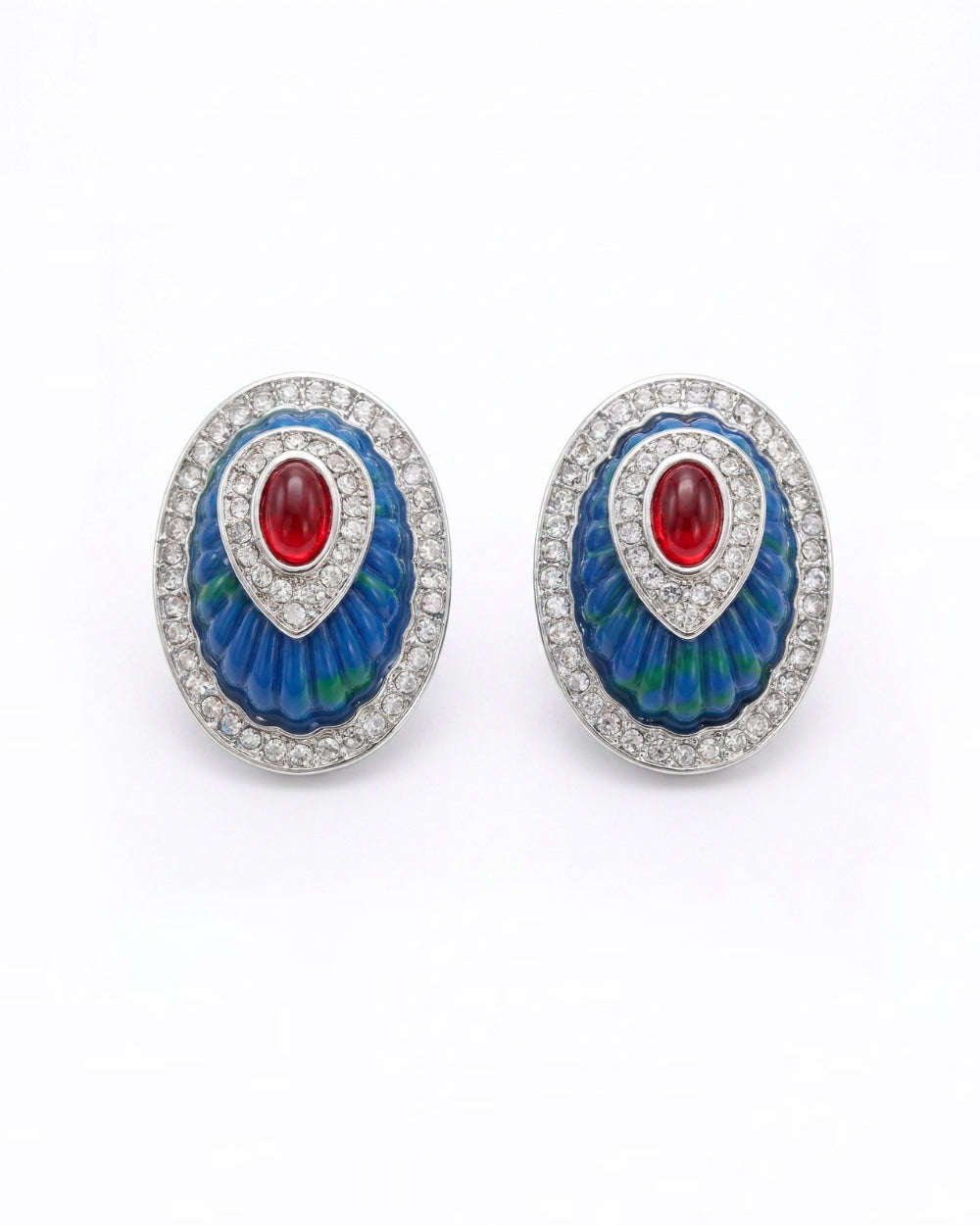Céleste Ruby Enamel Studs