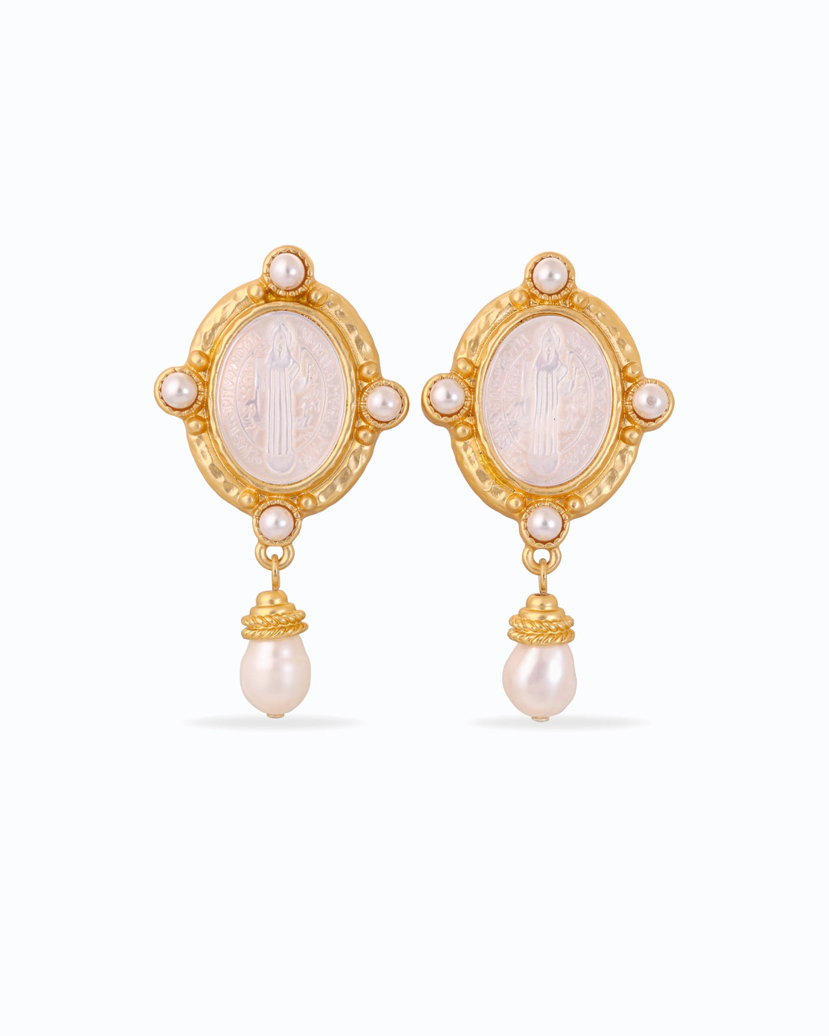 Greek NACRE Pearl Drop Earrings