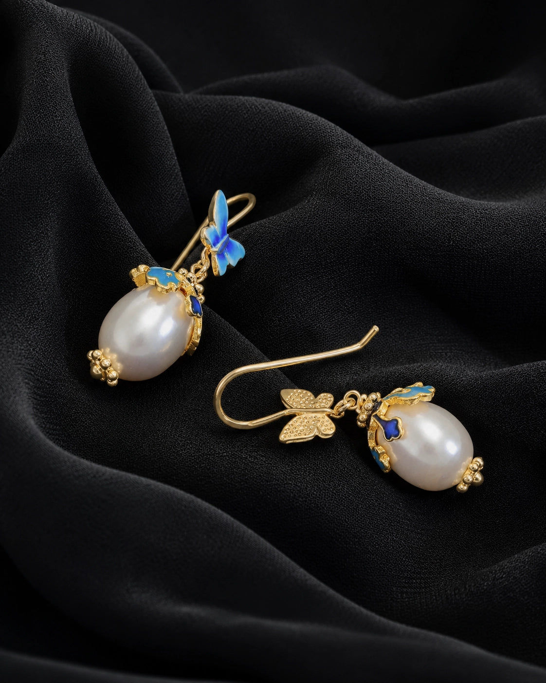 Butterfly Large Natural Pearl Dangle
