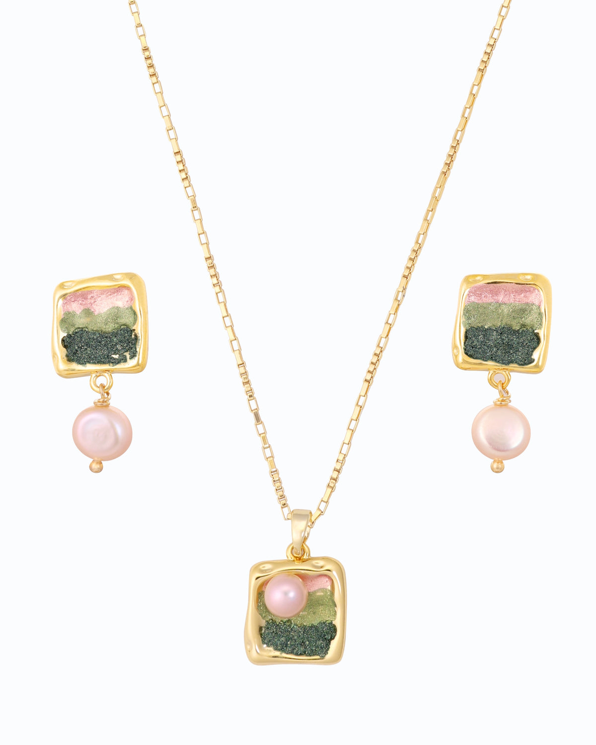 Pastel Palette Pearl Necklace Set