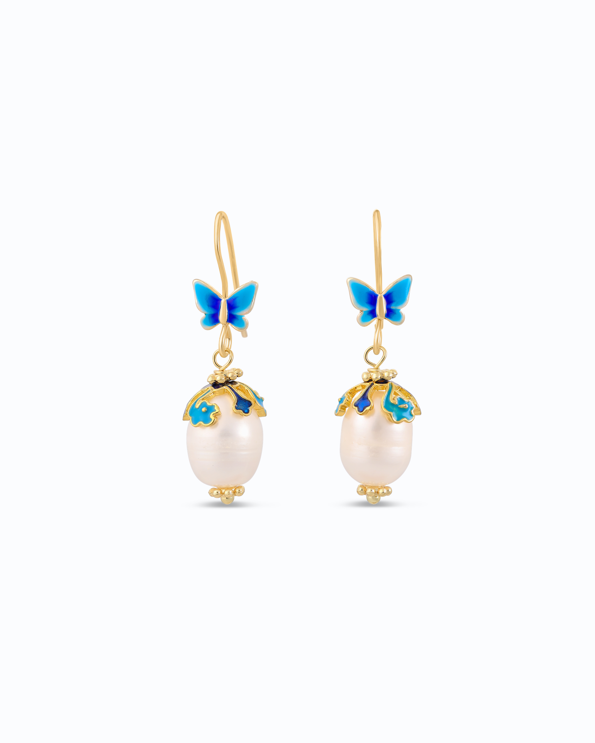 Butterfly Large Natural Pearl Dangle | Flawnt™ Unique Jewelry