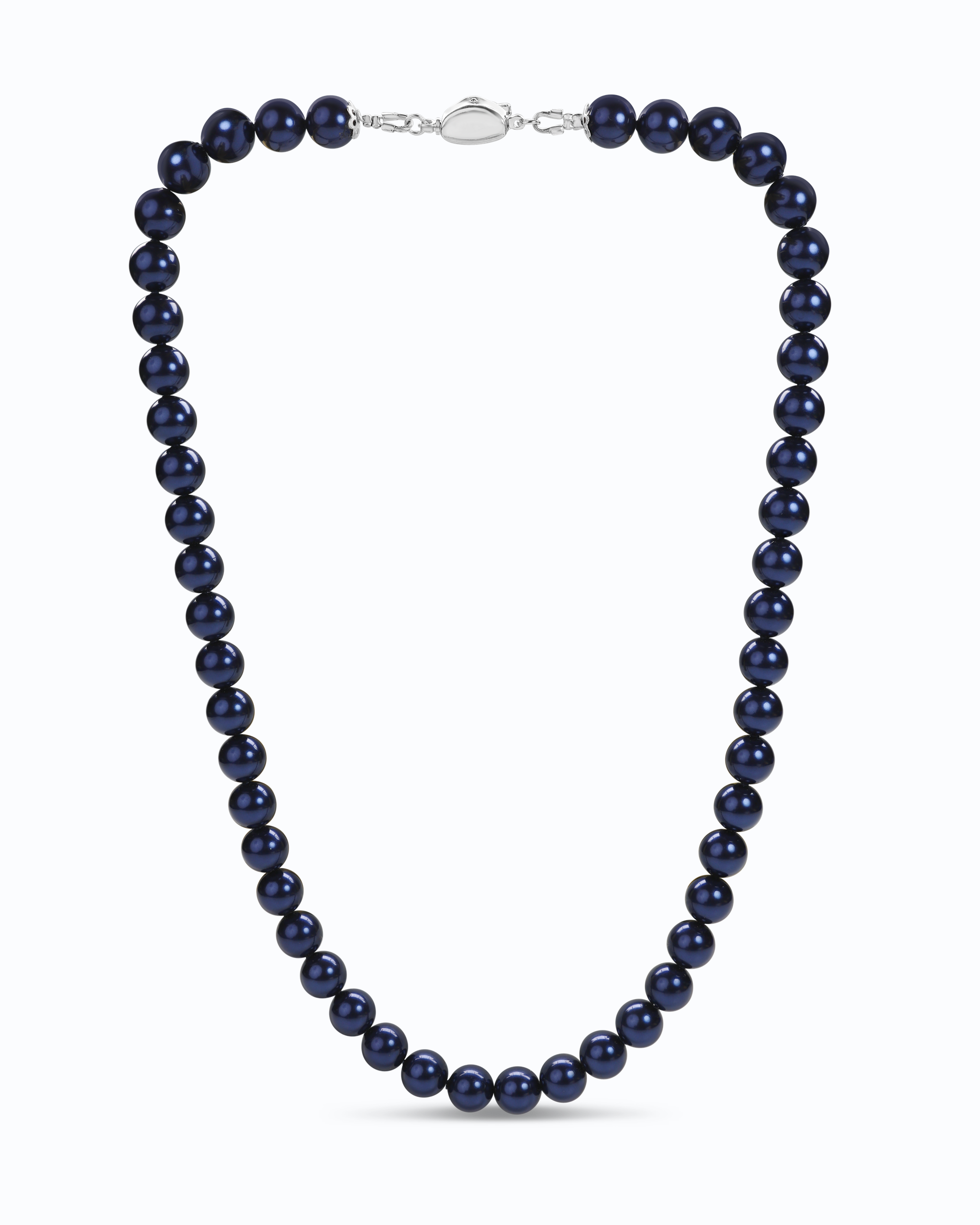Night Blue Pearl Necklace Strand - Glossy