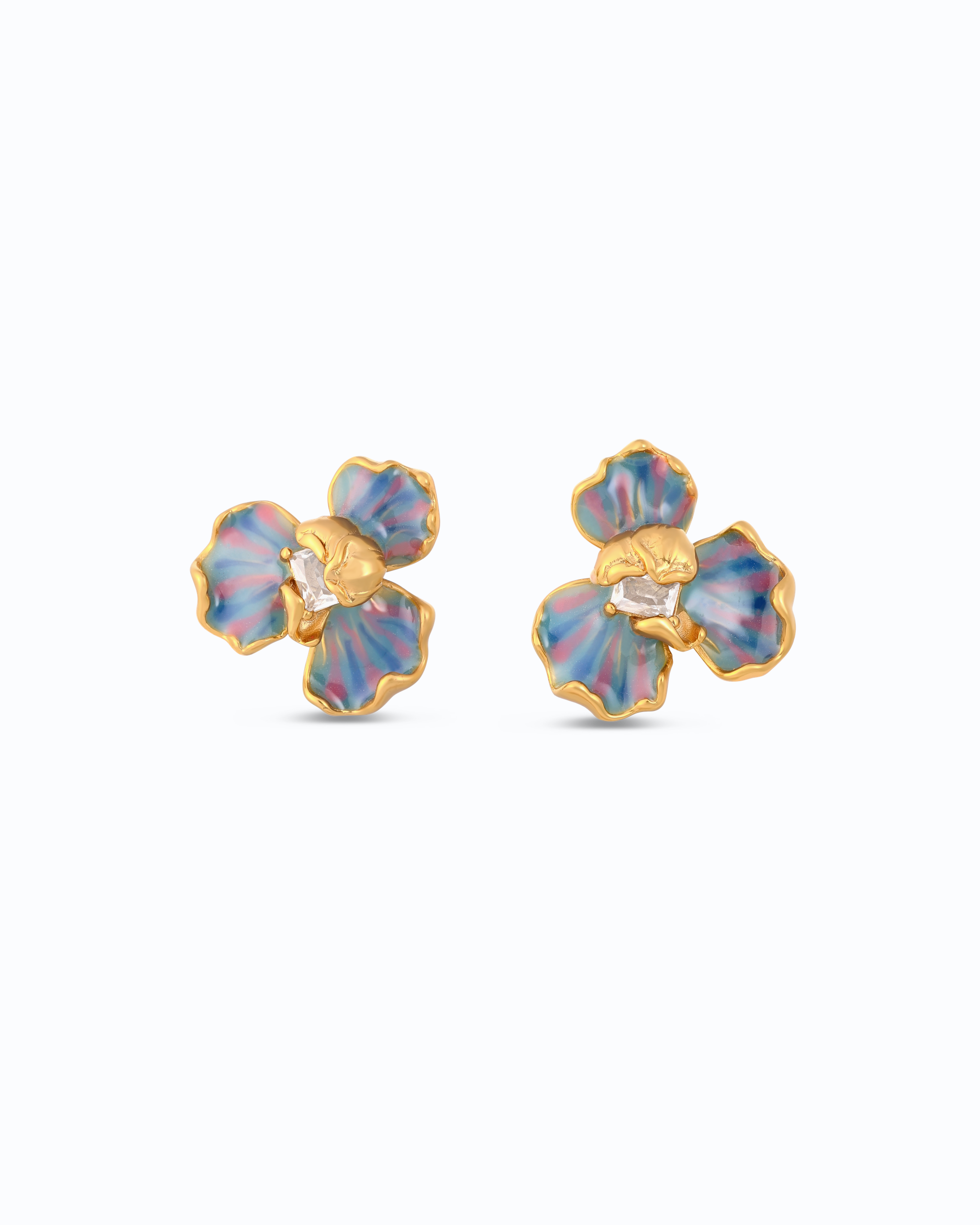3 Enamel Petal Flower