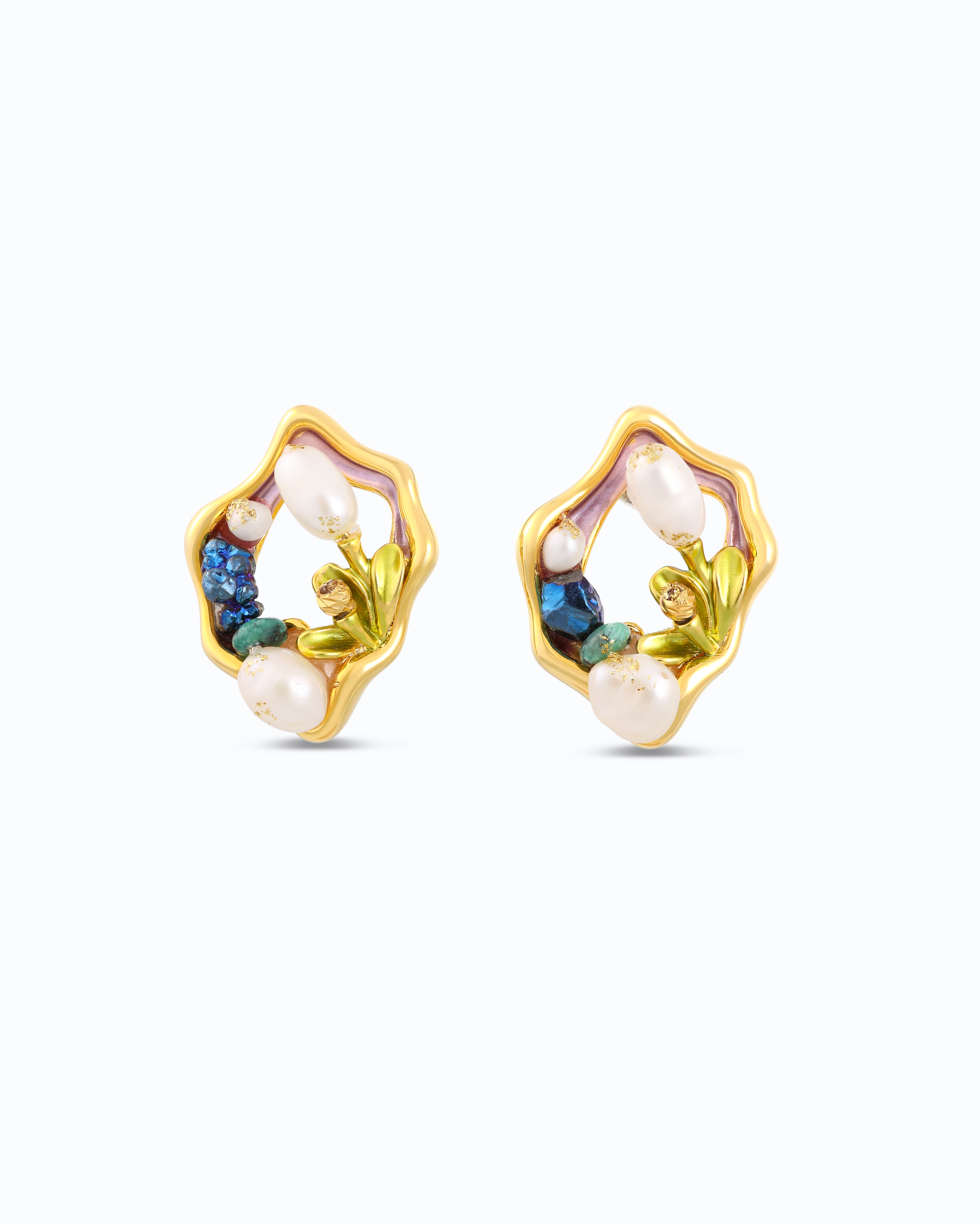 Rain Forrest Pearl Ear Studs