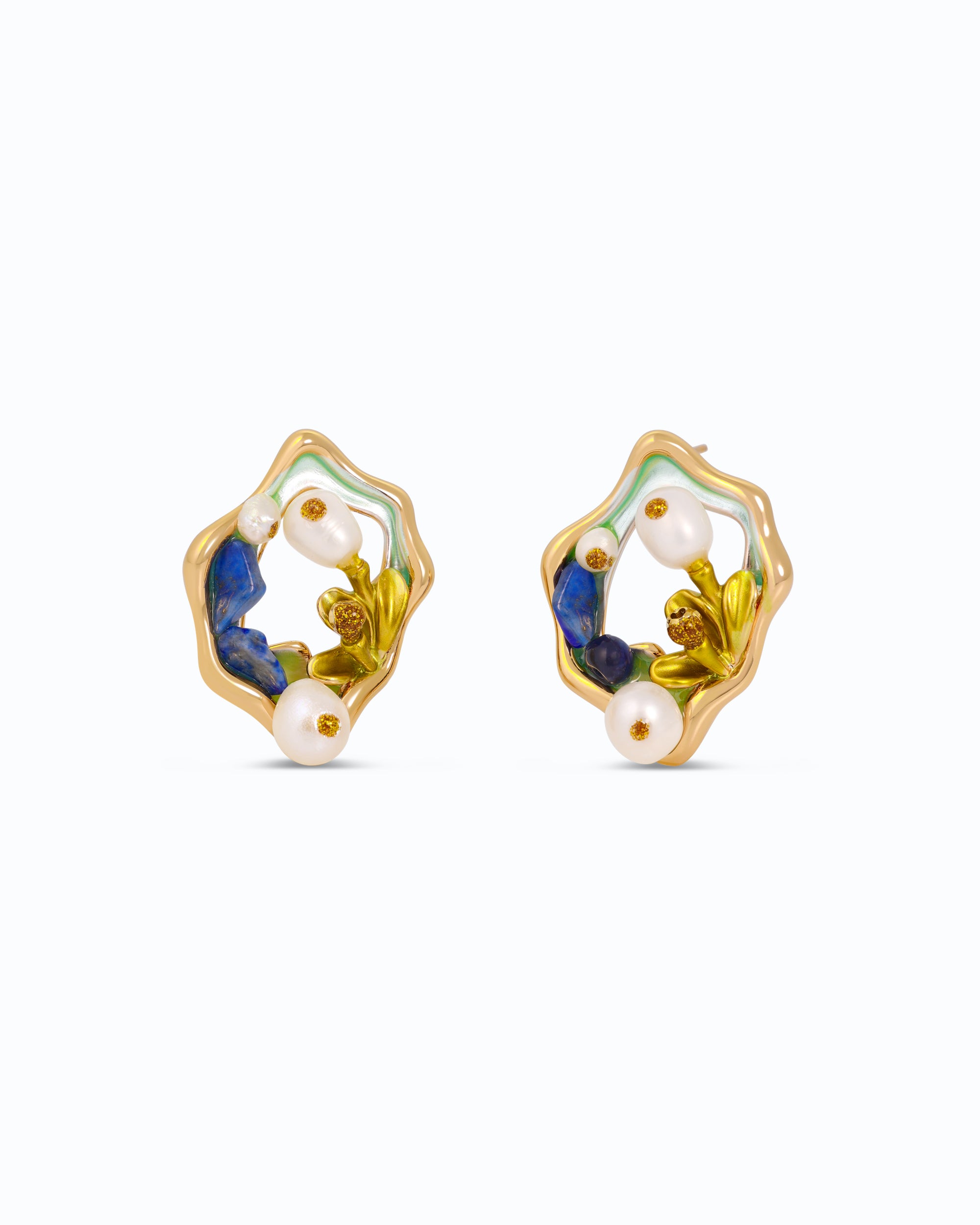 Rain Forrest Pearl Ear Studs