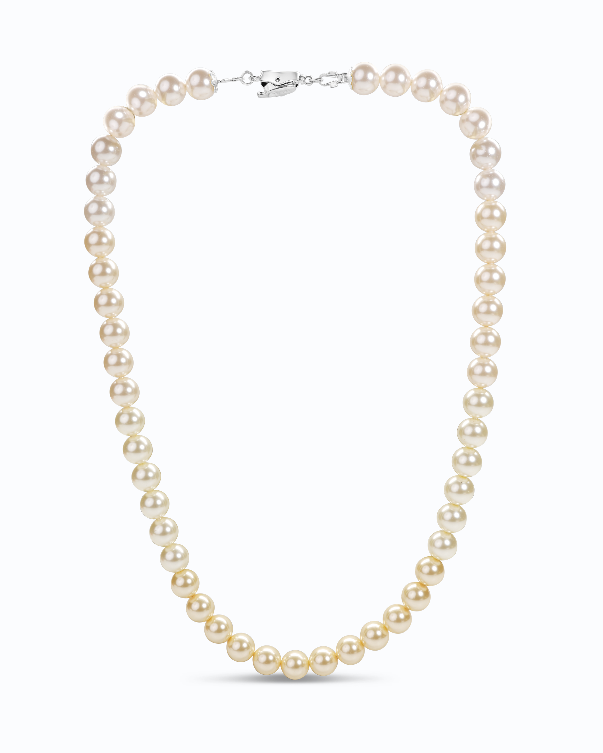 Gradient White Pearl Necklace Strand