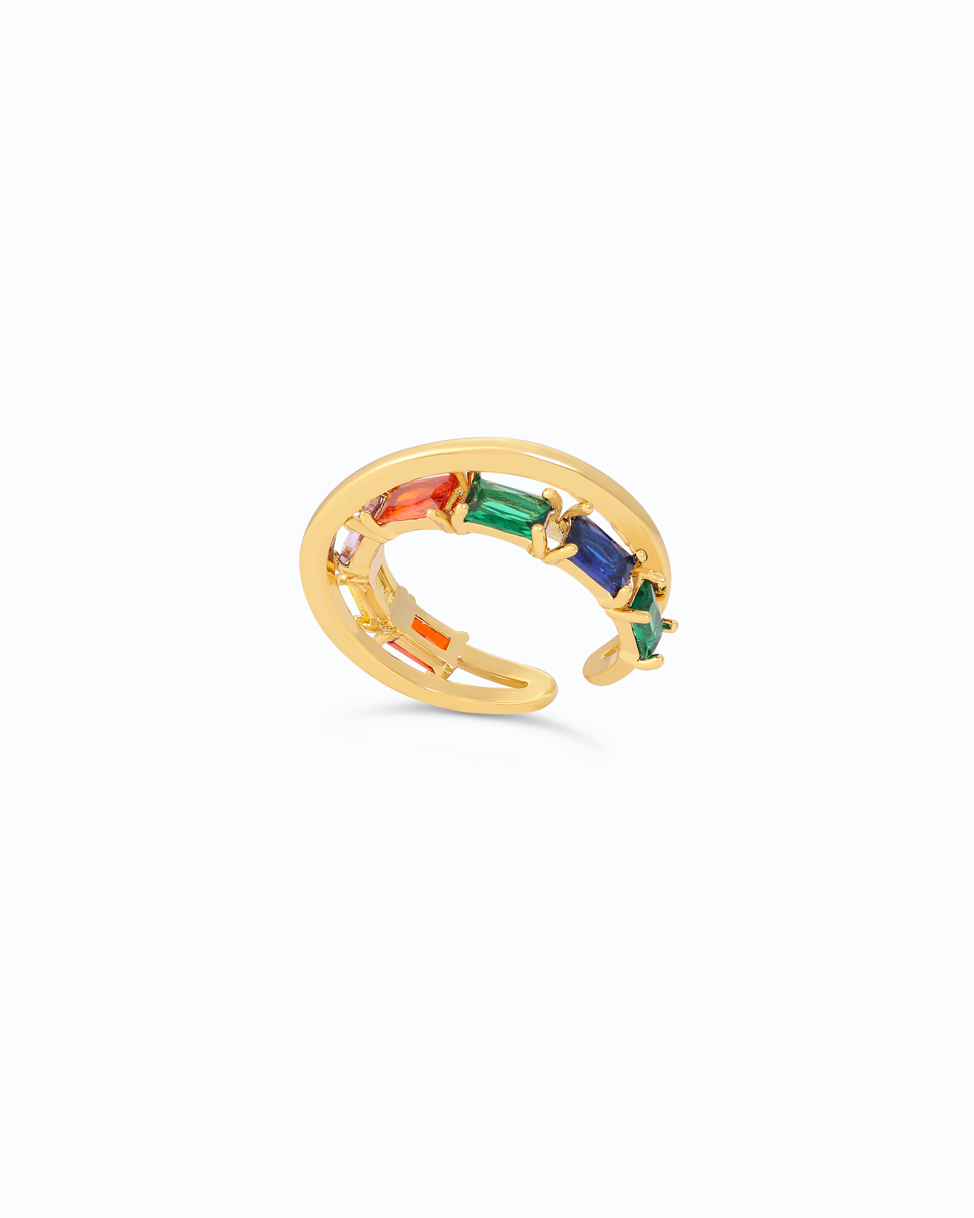 Colorful Zircon Open Ring